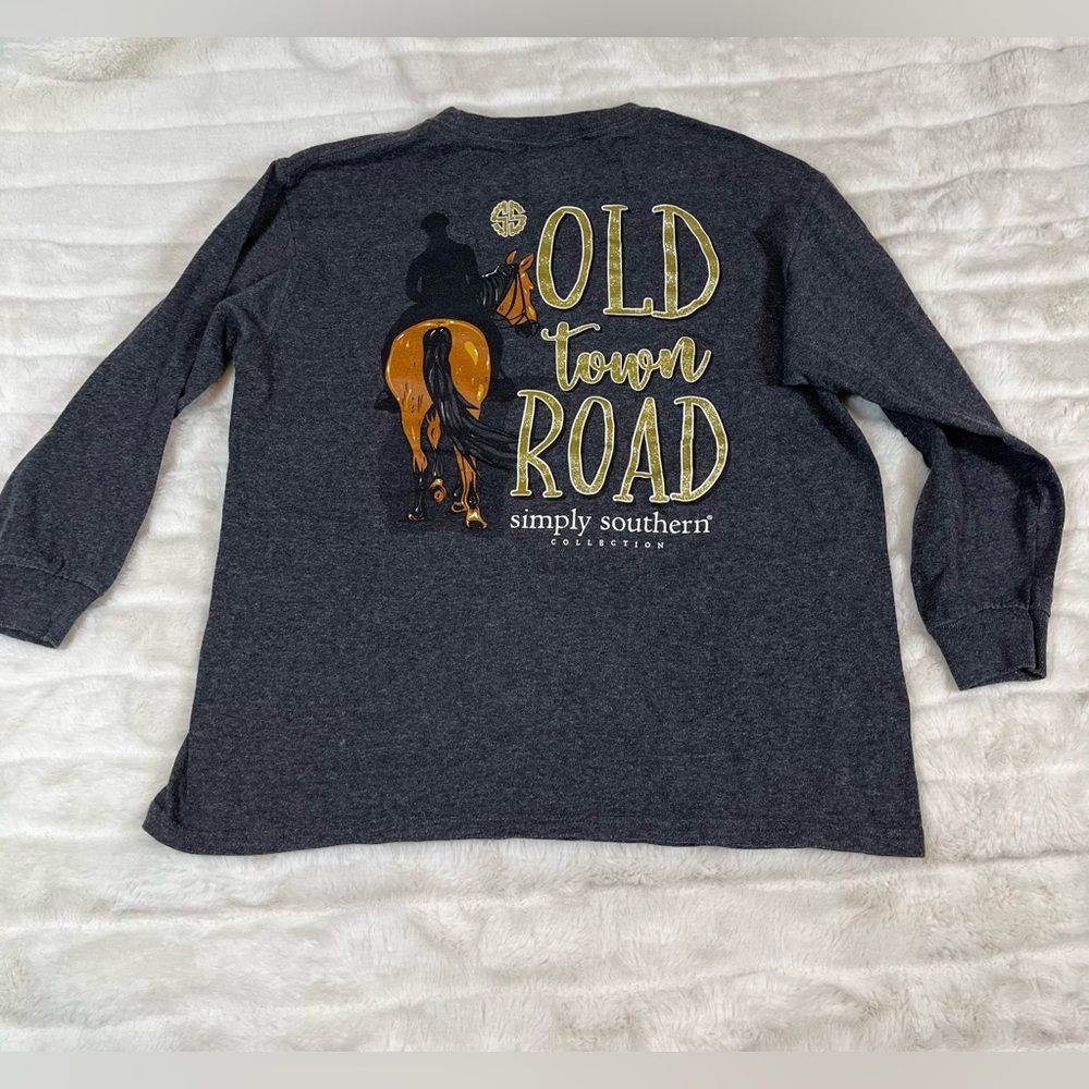 Simply Southern Old Town Road Horse Girls S Country Midwest Fall Winter Tee